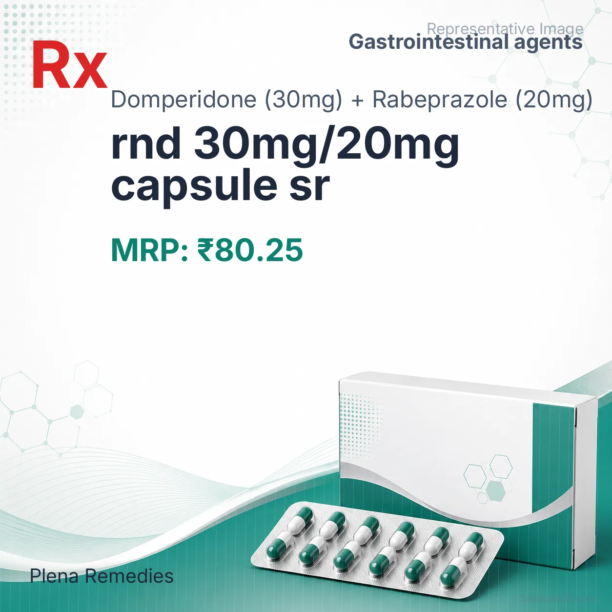 rnd 30mg/20mg capsule sr Allopathy (Domperidone (30mg)) - Uses in Hindi, Side Effects, Substitutes & Price in India
