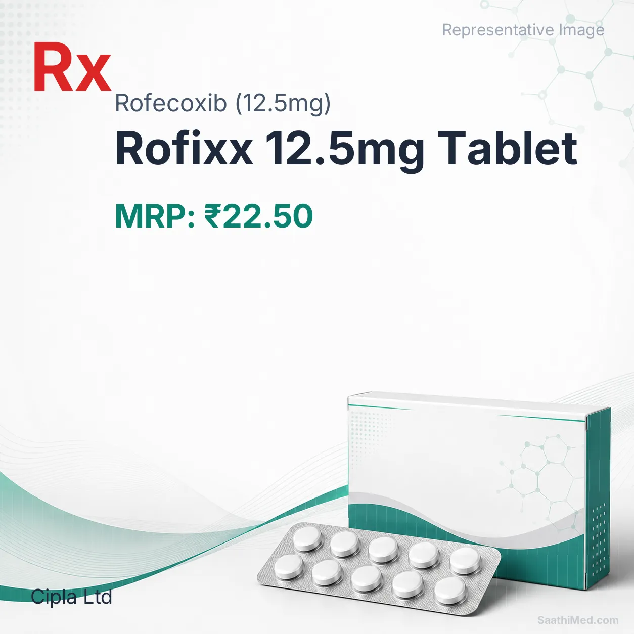 Rofixx 12.5mg Tablet Allopathy (Rofecoxib (12.5mg)) - Uses in Hindi, Side Effects, Substitutes & Price in India