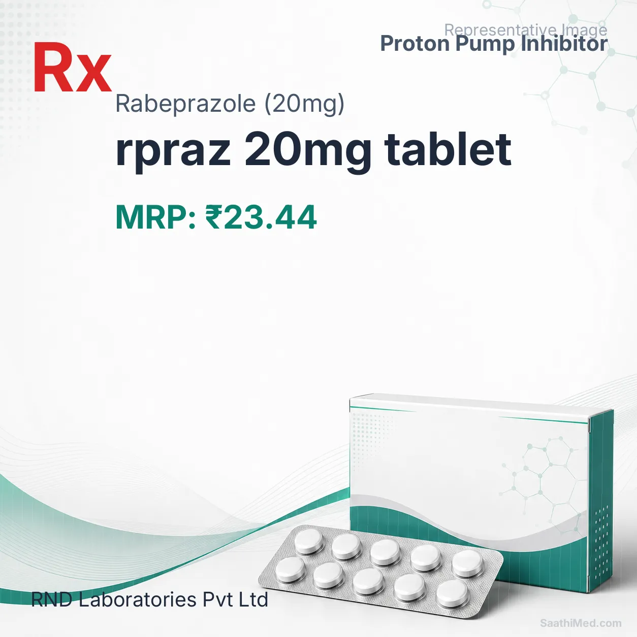 rpraz 20mg tablet Allopathy (Rabeprazole (20mg)) - Uses in Hindi, Side Effects, Substitutes & Price in India