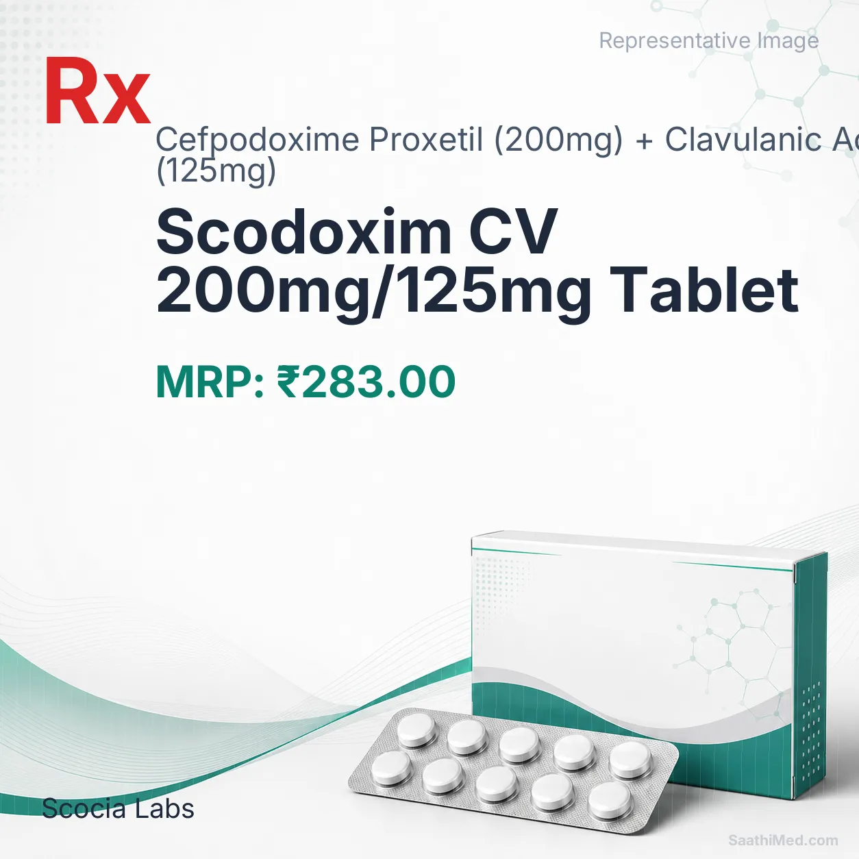 Scodoxim CV 200mg/125mg Tablet Allopathy (Cefpodoxime Proxetil (200mg)) - Uses in Hindi, Side Effects, Substitutes & Price in India