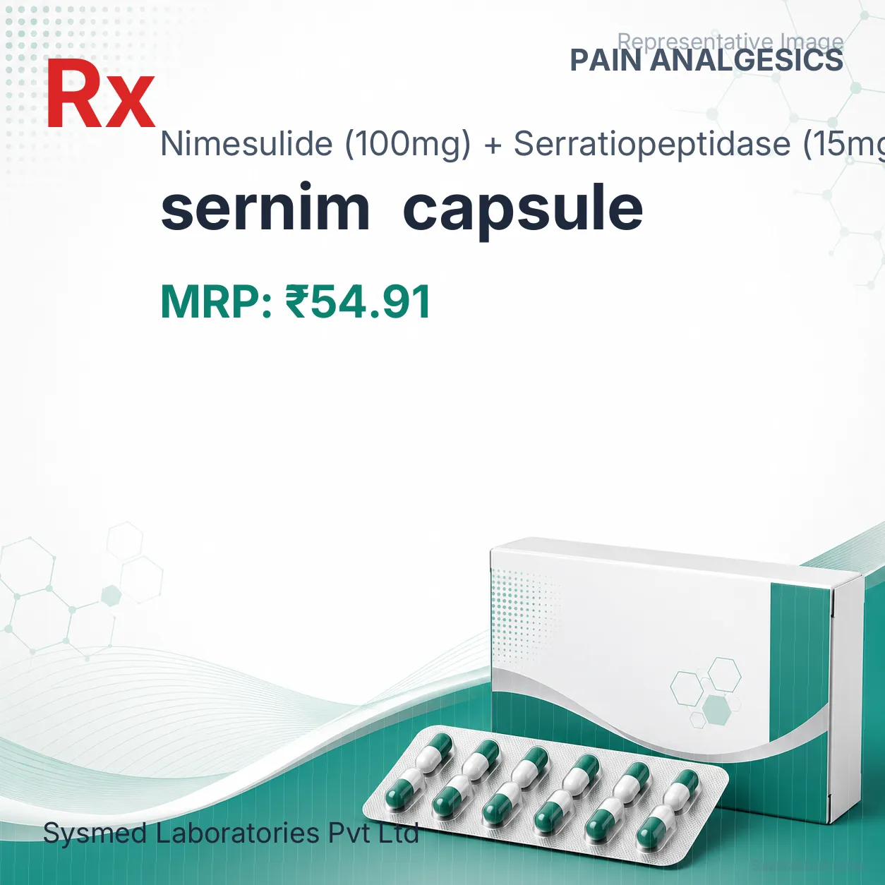 sernim  capsule - Nimesulide (100mg) + Serratiopeptidase (15mg) medicine