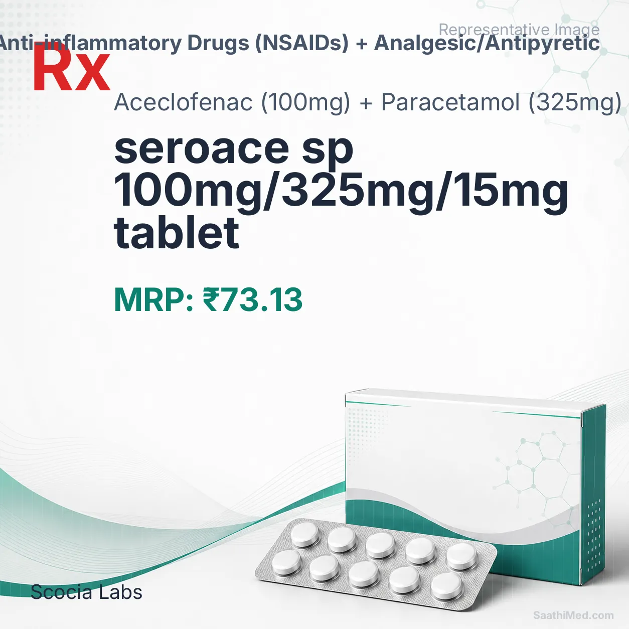 seroace sp 100mg/325mg/15mg tablet Allopathy (Aceclofenac (100mg)) - Uses in Hindi, Side Effects, Substitutes & Price in India
