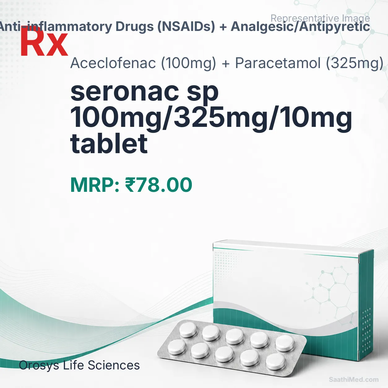 seronac sp 100mg/325mg/10mg tablet Allopathy (Aceclofenac (100mg)) - Uses in Hindi, Side Effects, Substitutes & Price in India