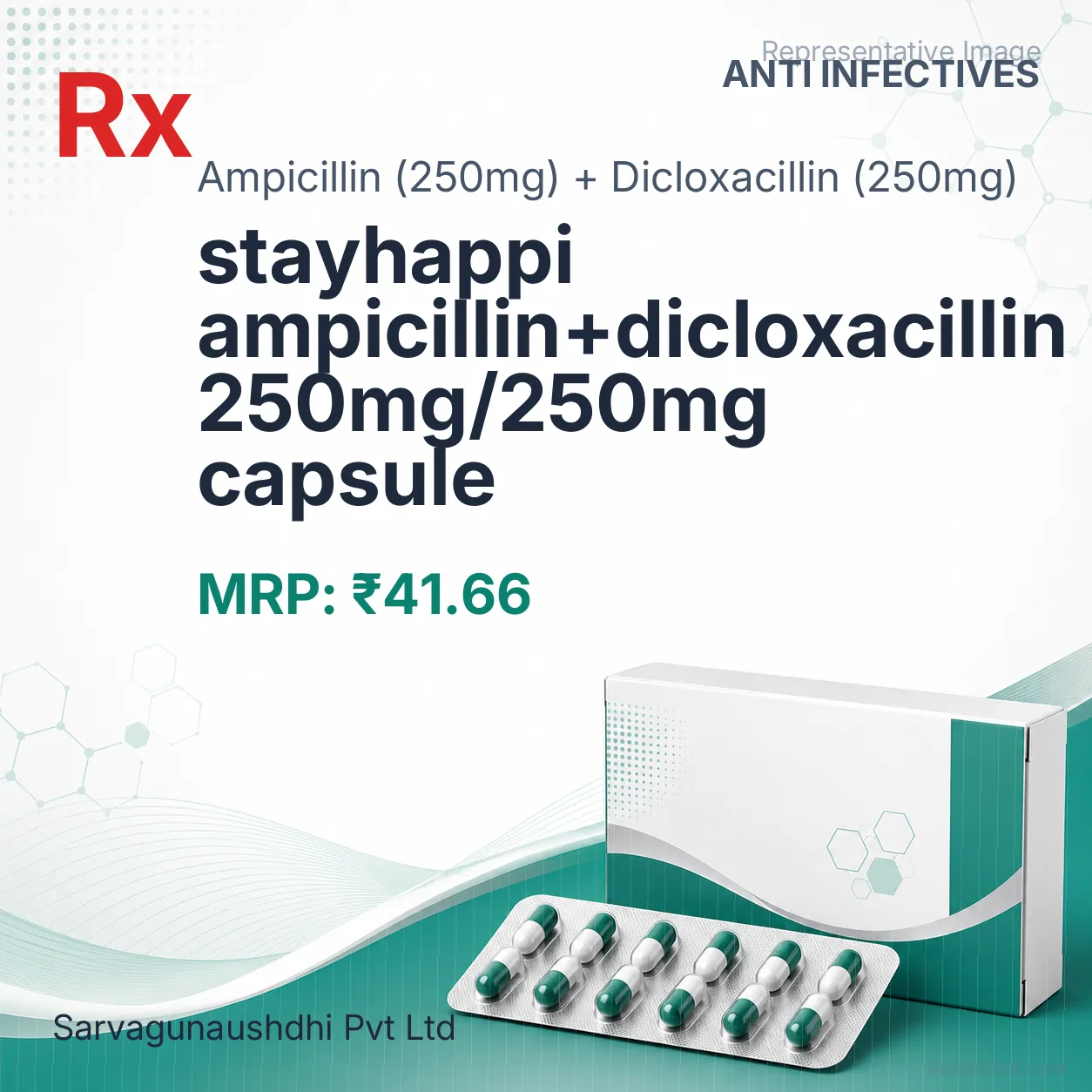 stayhappi ampicillin+dicloxacillin 250mg/250mg capsule Allopathy (Ampicillin (250mg)) - Uses in Hindi, Side Effects, Substitutes & Price in India