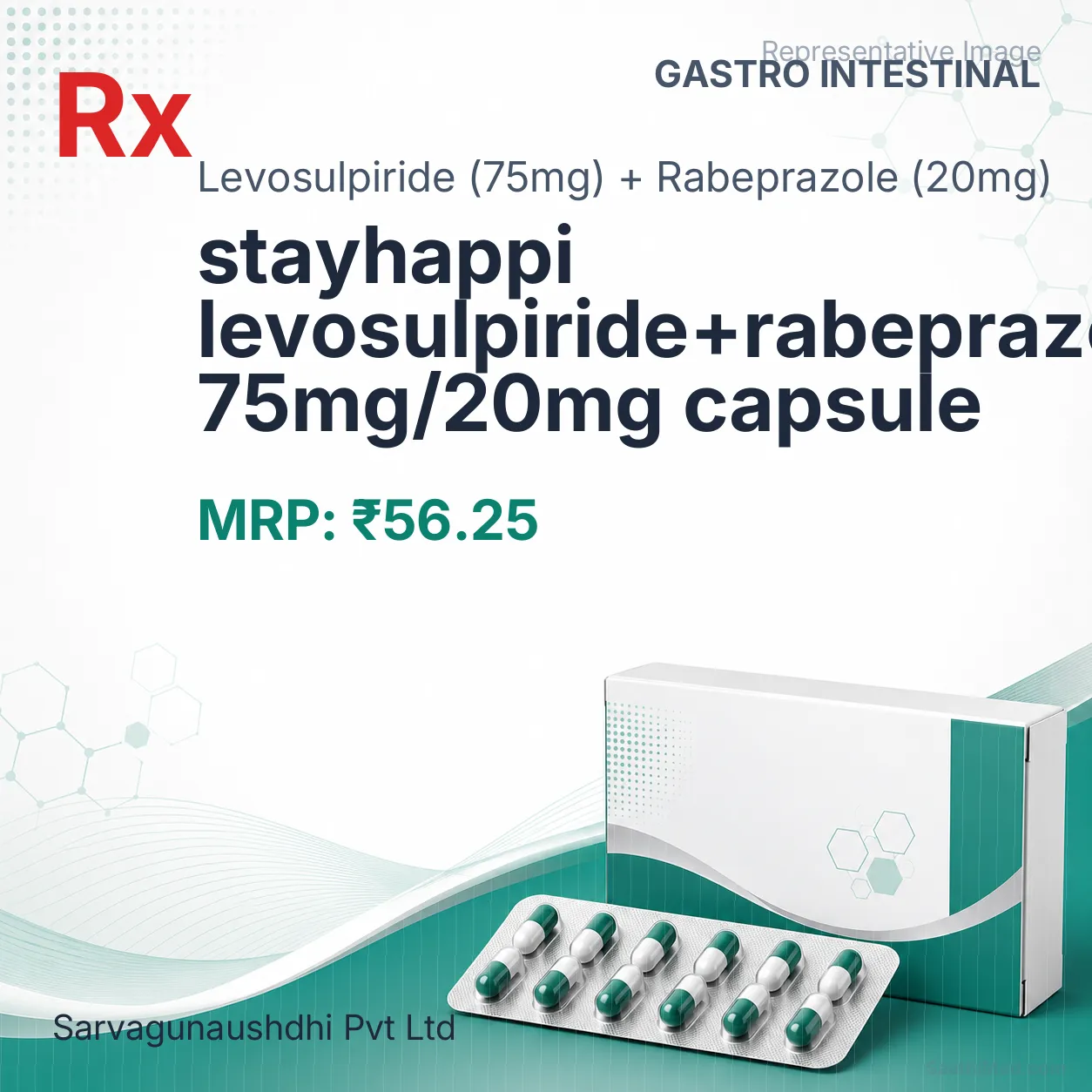 stayhappi levosulpiride+rabeprazole 75mg/20mg capsule Allopathy (Levosulpiride (75mg)) - Uses in Hindi, Side Effects, Substitutes & Price in India
