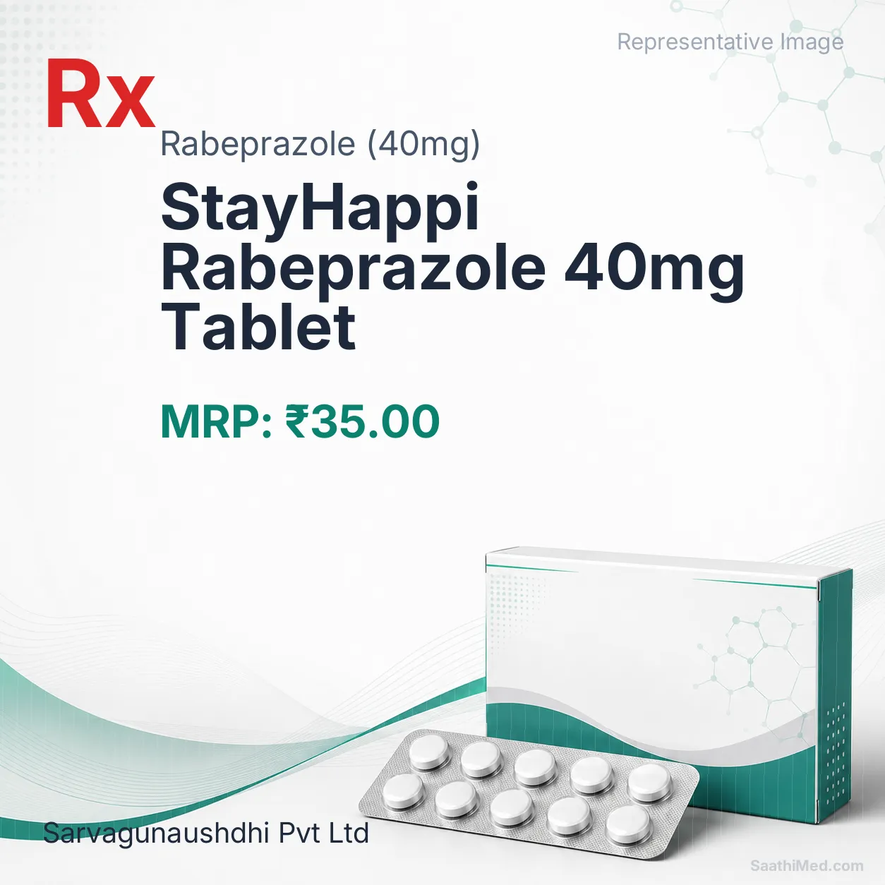 StayHappi Rabeprazole 40mg Tablet Allopathy (Rabeprazole (40mg)) - Uses in Hindi, Side Effects, Substitutes & Price in India