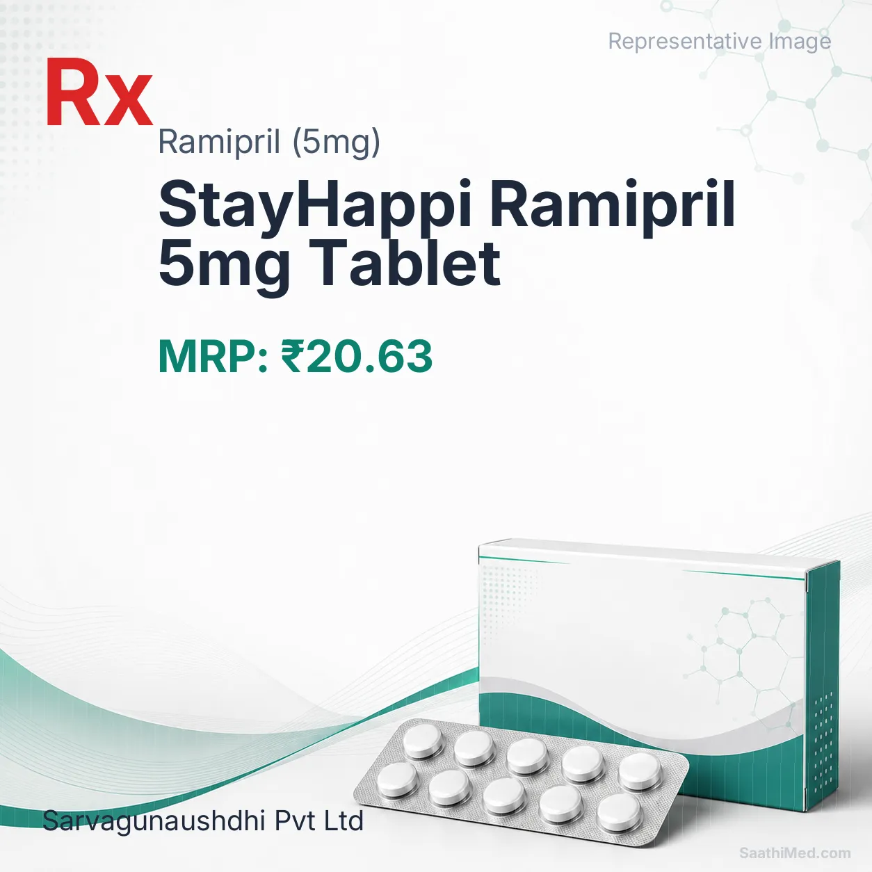 StayHappi Ramipril 5mg Tablet Allopathy (Ramipril (5mg)) - Uses in Hindi, Side Effects, Substitutes & Price in India