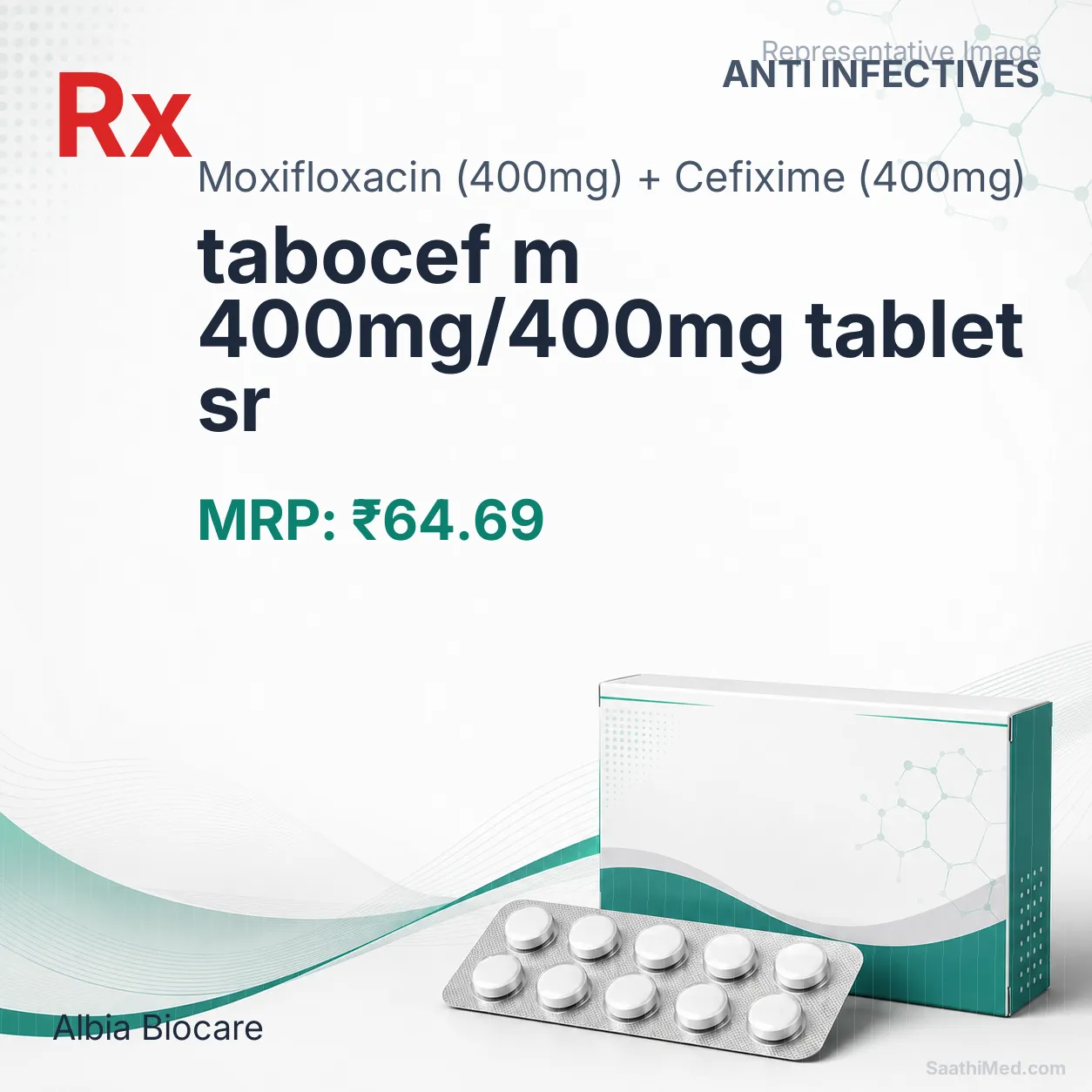 tabocef m 400mg/400mg tablet sr Allopathy (Moxifloxacin (400mg)) - Uses in Hindi, Side Effects, Substitutes & Price in India