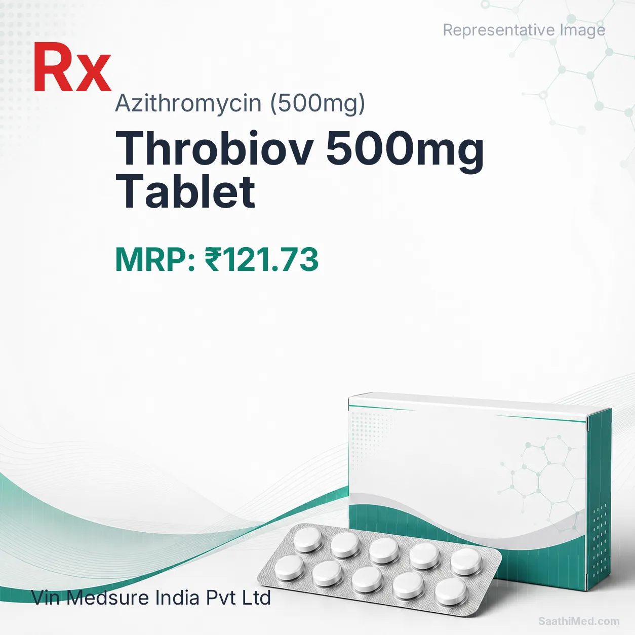 Throbiov 500mg Tablet - Azithromycin (500mg) medicine