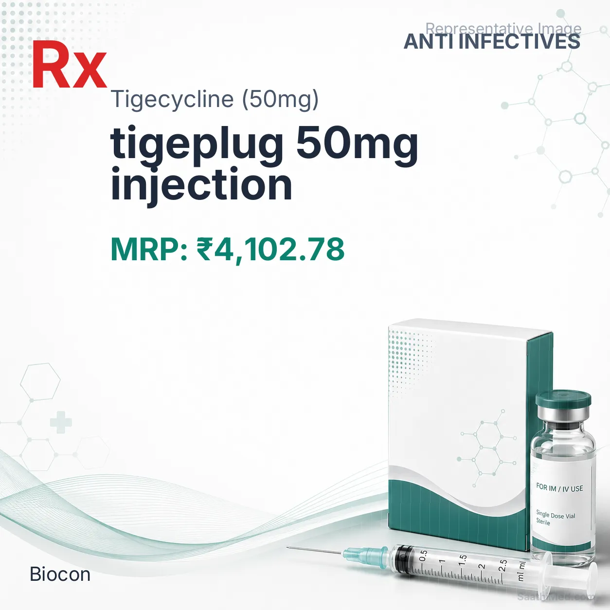 tigeplug 50mg injection Allopathy (Tigecycline (50mg)) - Uses in Hindi, Side Effects, Substitutes & Price in India