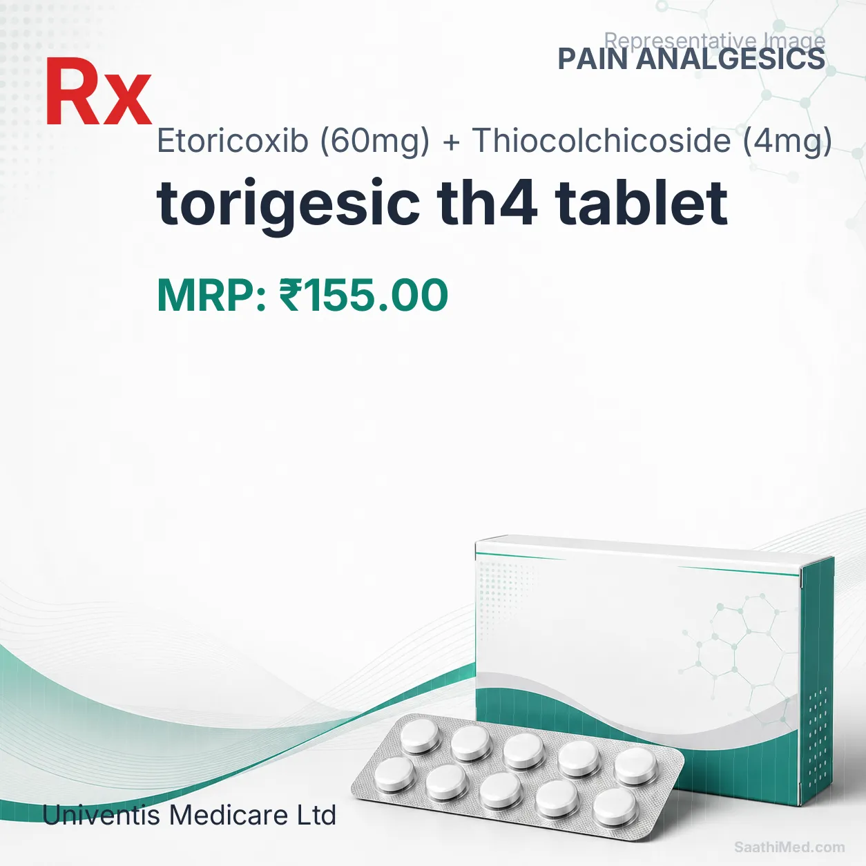 torigesic th4 tablet Allopathy (Etoricoxib (60mg)) - Uses in Hindi, Side Effects, Substitutes & Price in India