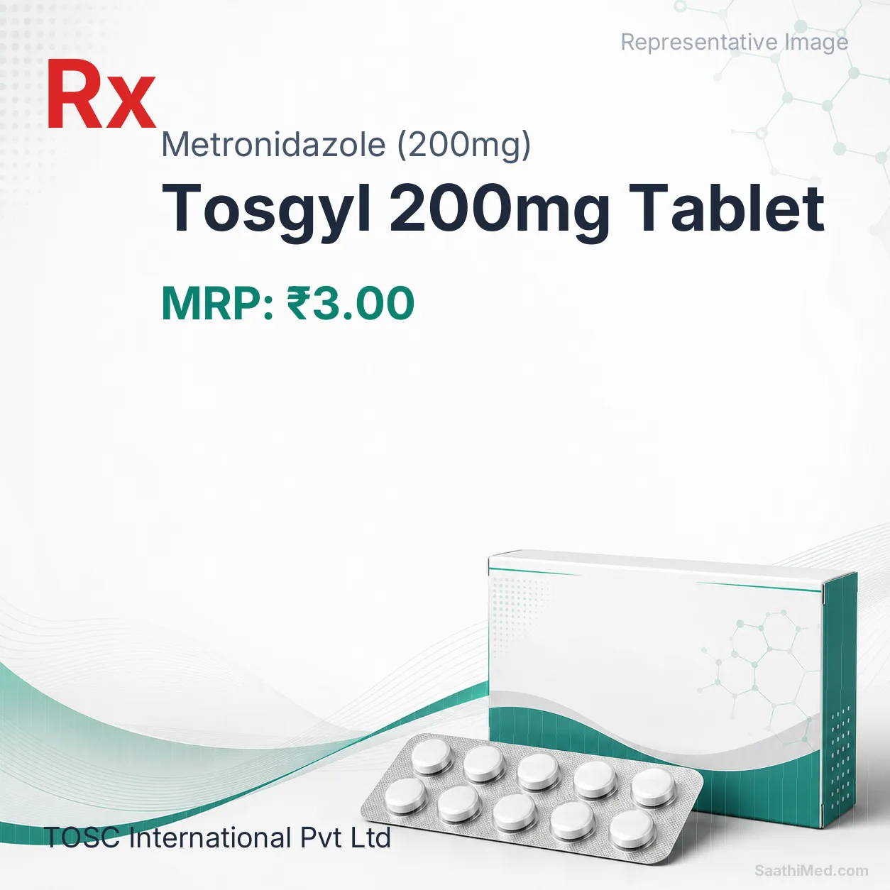 Tosgyl 200mg Tablet - Metronidazole (200mg) medicine