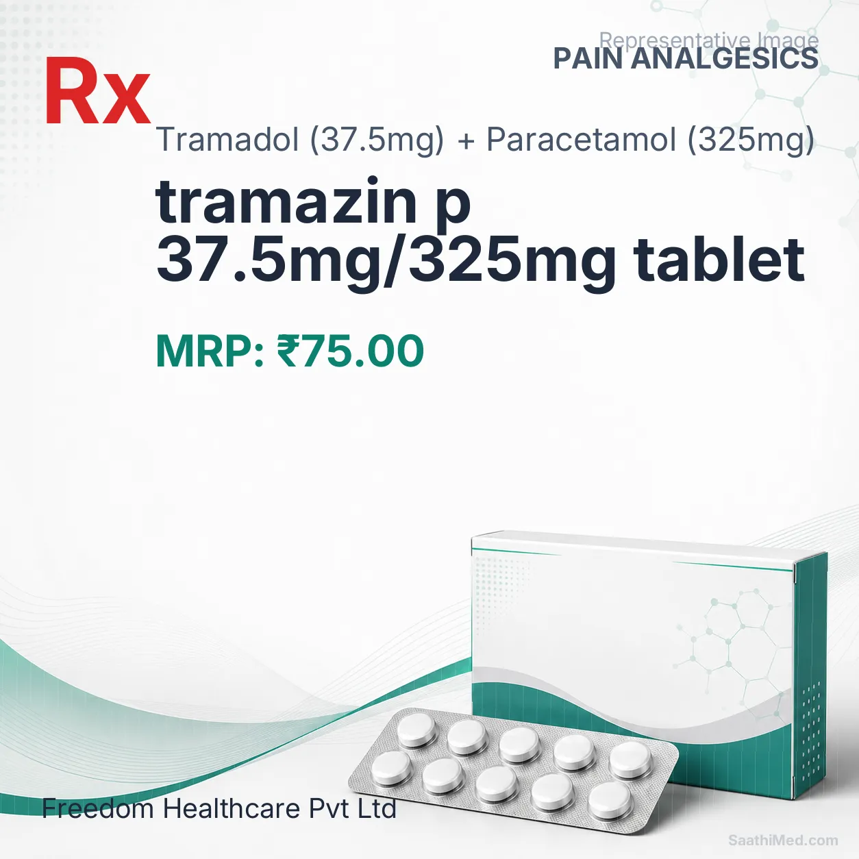 tramazin p 37.5mg/325mg tablet Allopathy (Tramadol (37.5mg)) - Uses in Hindi, Side Effects, Substitutes & Price in India
