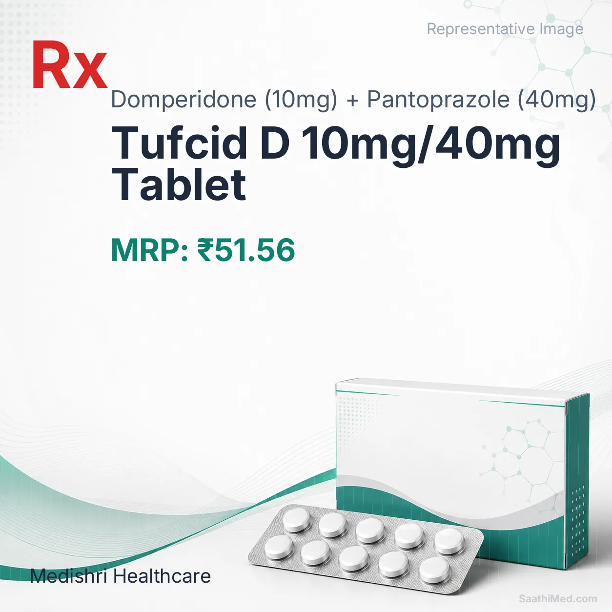 Tufcid D 10mg/40mg Tablet Allopathy (Domperidone (10mg)) - Uses in Hindi, Side Effects, Substitutes & Price in India