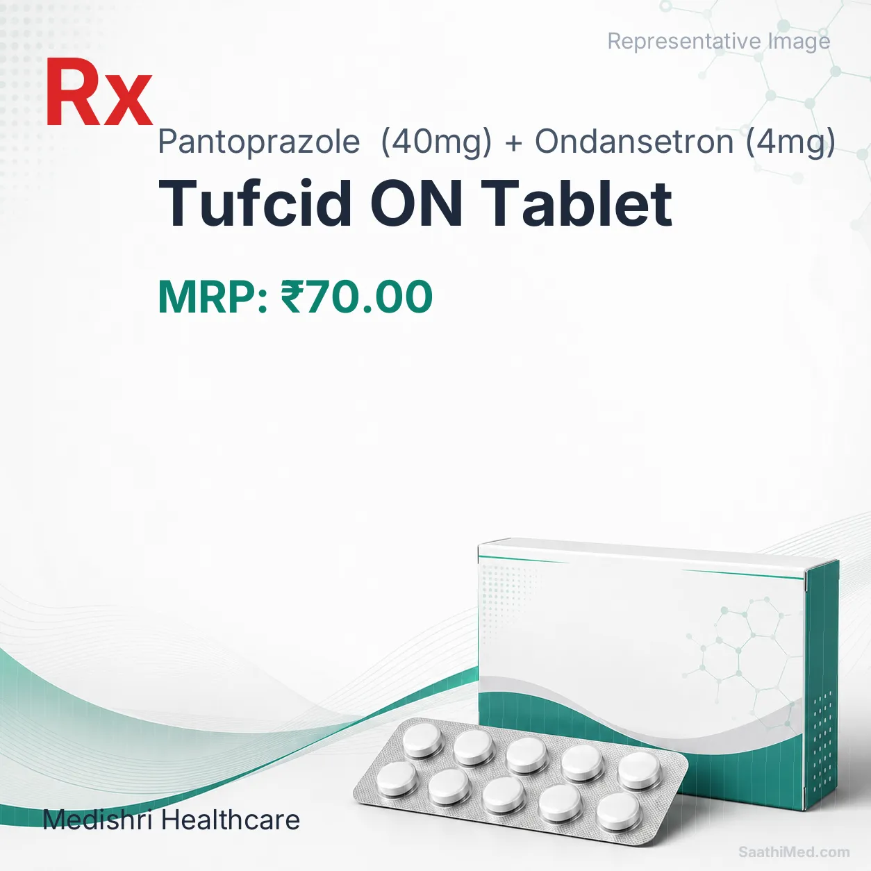 Tufcid ON Tablet Allopathy (Pantoprazole (40mg)) - Uses in Hindi, Side Effects, Substitutes & Price in India