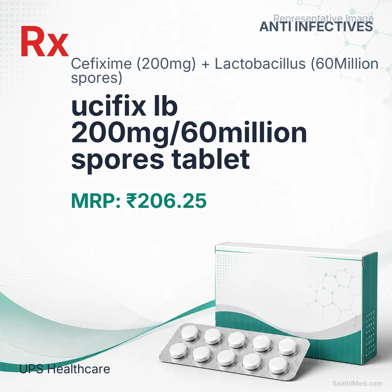 ucifix lb 200mg/60million spores tablet Allopathy (Cefixime (200mg)) - Uses in Hindi, Side Effects, Substitutes & Price in India