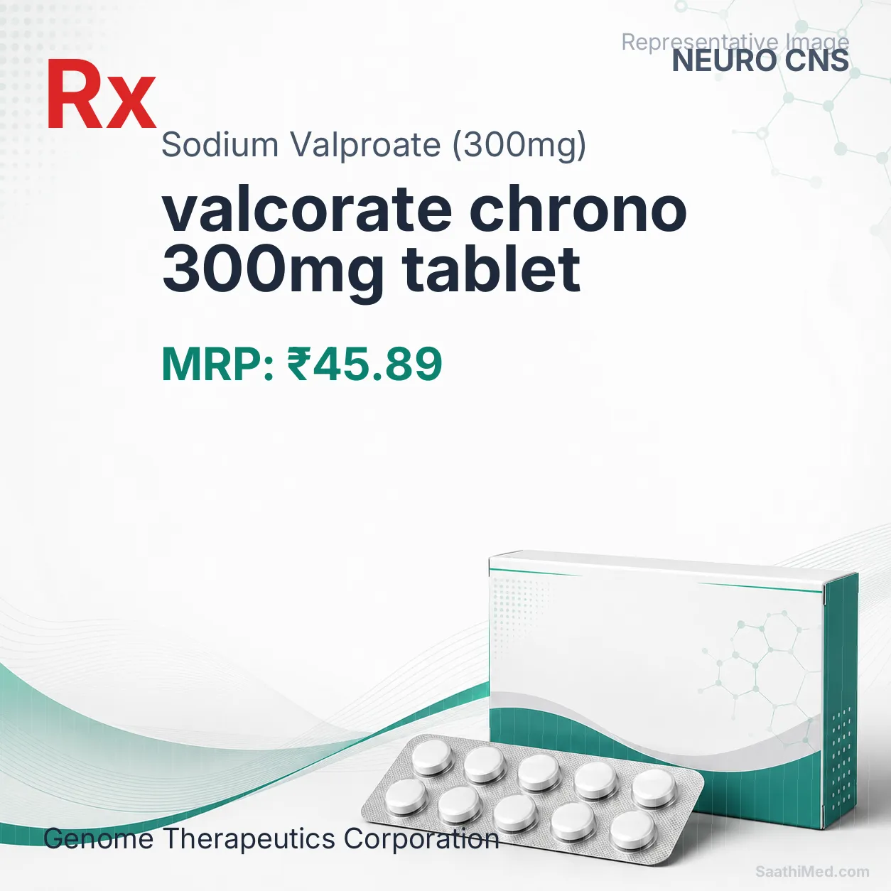 valcorate chrono 300mg tablet Allopathy (Sodium Valproate (300mg)) - Uses in Hindi, Side Effects, Substitutes & Price in India