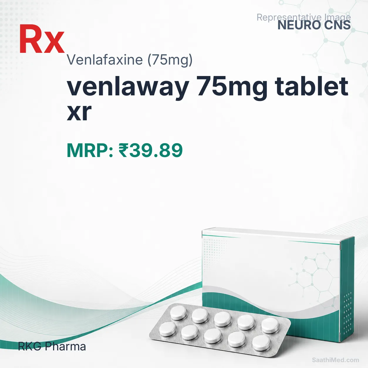 venlaway 75mg tablet xr Allopathy (Venlafaxine (75mg)) - Uses in Hindi, Side Effects, Substitutes & Price in India