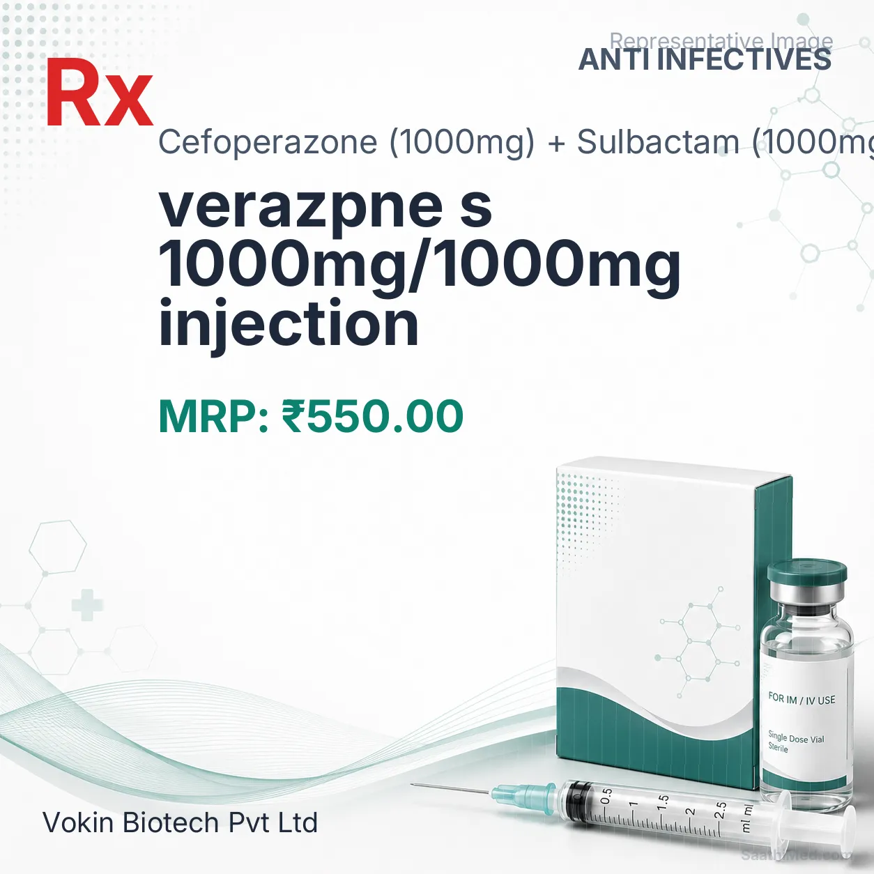 verazpne s 1000mg/1000mg injection Allopathy (Cefoperazone (1000mg)) - Uses in Hindi, Side Effects, Substitutes & Price in India