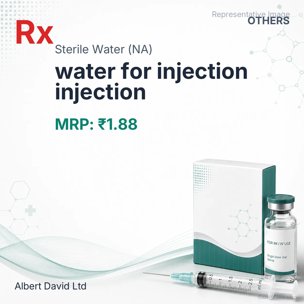 water for injection injection Allopathy (Sterile Water (NA)) - Uses in Hindi, Side Effects, Substitutes & Price in India