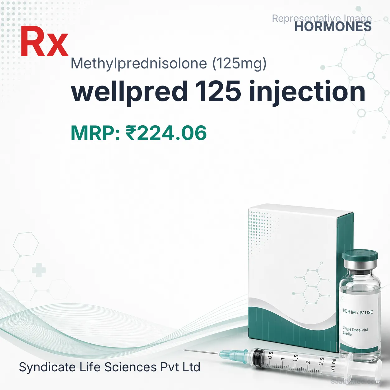 wellpred 125 injection - Methylprednisolone (125mg) medicine