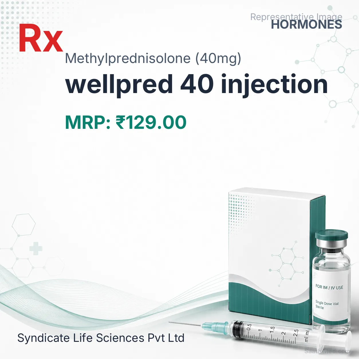 wellpred 40 injection Allopathy (Methylprednisolone (40mg)) - Uses in Hindi, Side Effects, Substitutes & Price in India