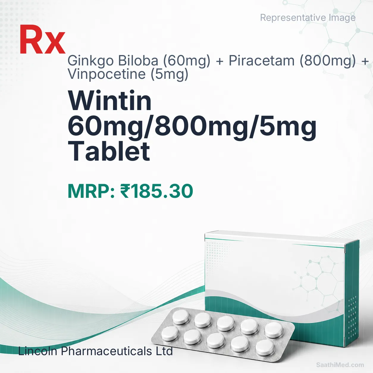 Wintin 60mg/800mg/5mg Tablet Allopathy (Ginkgo Biloba (60mg)) - Uses in Hindi, Side Effects, Substitutes & Price in India