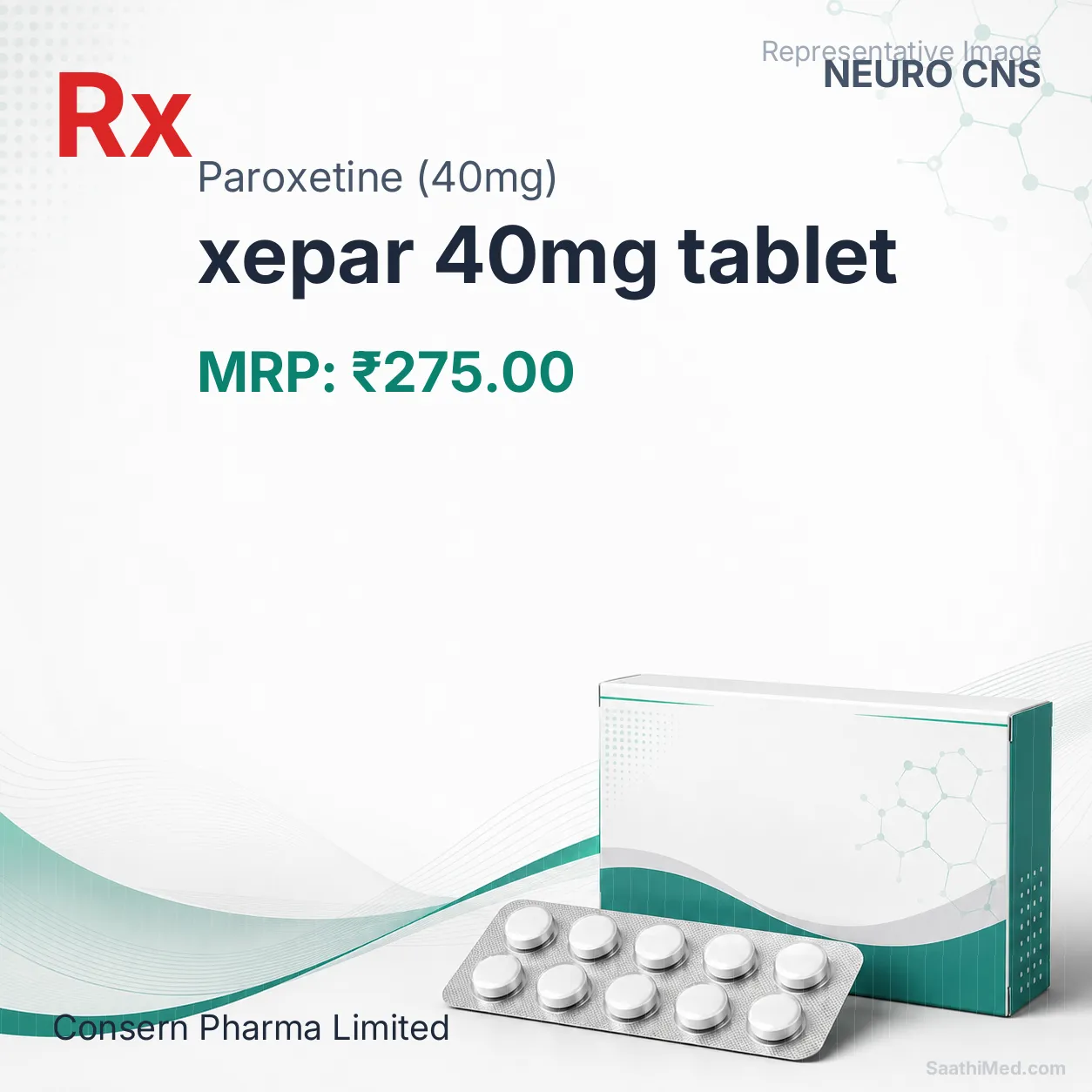 xepar 40mg tablet Allopathy (Paroxetine (40mg)) - Uses in Hindi, Side Effects, Substitutes & Price in India
