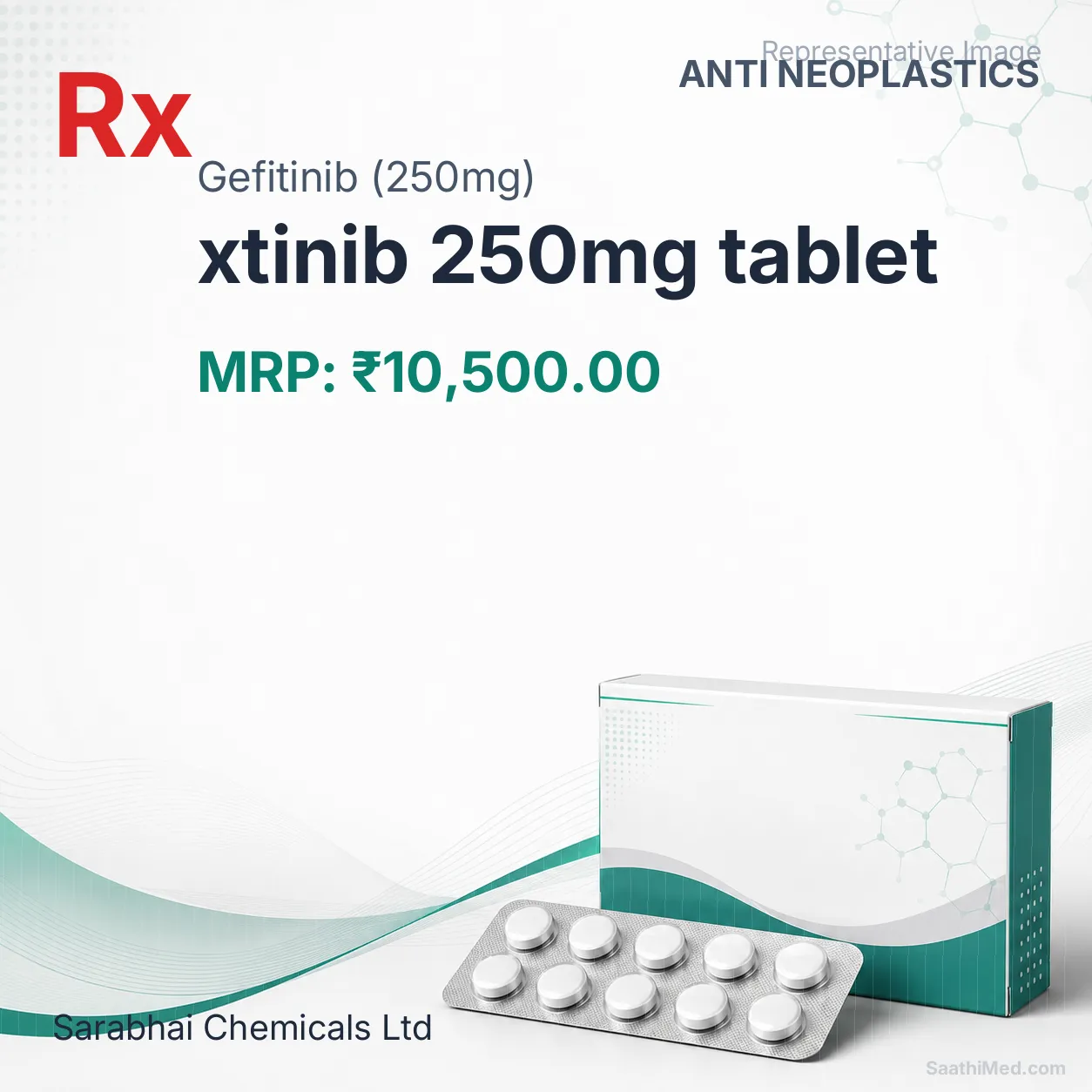 xtinib 250mg tablet Allopathy (Gefitinib (250mg)) - Uses in Hindi, Side Effects, Substitutes & Price in India