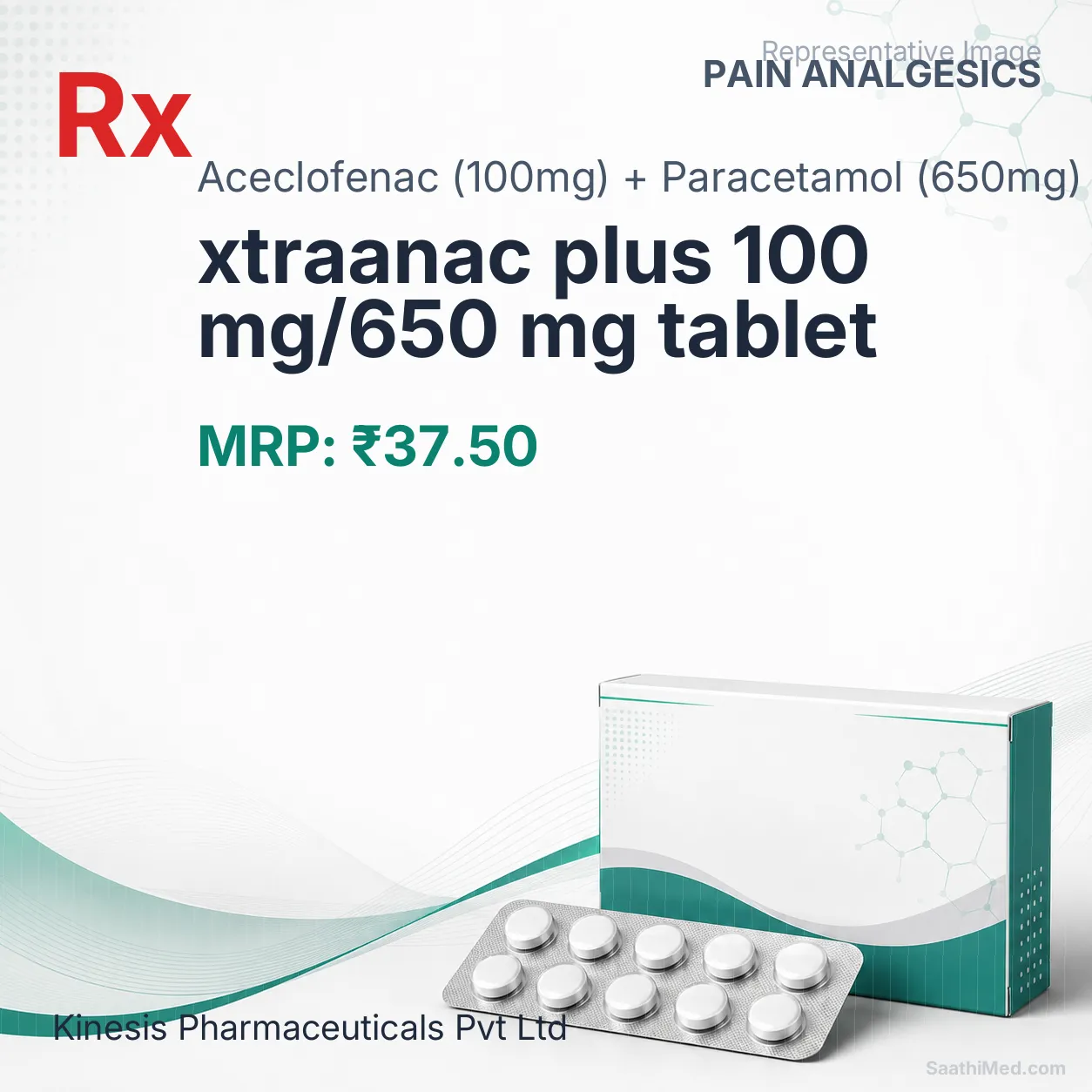 xtraanac plus 100 mg/650 mg tablet Allopathy (Aceclofenac (100mg)) - Uses in Hindi, Side Effects, Substitutes & Price in India