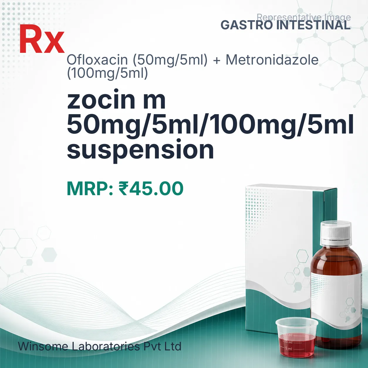 zocin m 50mg/5ml/100mg/5ml suspension Allopathy (Ofloxacin (50mg/5ml)) - Uses in Hindi, Side Effects, Substitutes & Price in India